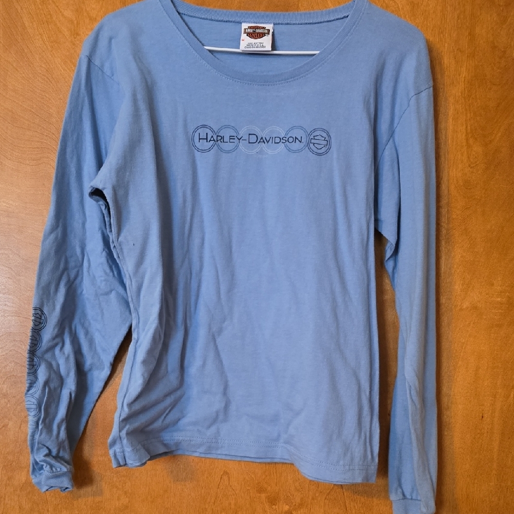 Harley-Davidson Light Blue Long Sleeve Tee